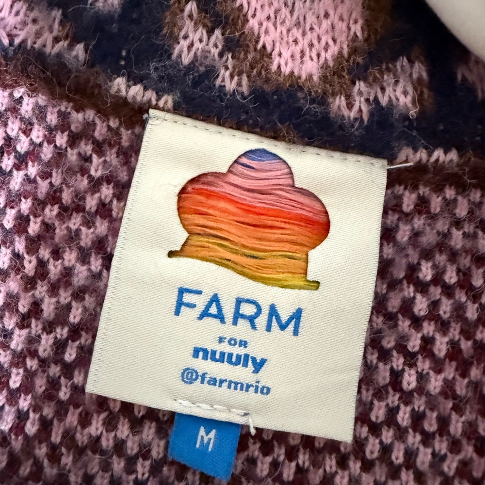 Farm Rio Pineapple Ikat Oversized Cardigan Sweater Belted M - Picture 9 of 9